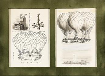 WILLIAM PÈNE DU BOIS (1916 - 1993) 2 illustrations: Balloon Merry Go Round on the ground and in the air.
